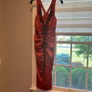 Julian Joyce beaded midi cocktail dress